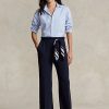 Navy Women’s Ralph Lauren Cady Wide-Leg Trousers Pants