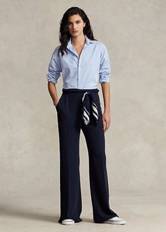 Navy Women’s Ralph Lauren Cady Wide-Leg Trousers Pants