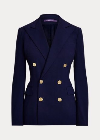 Navy Women’s Ralph Lauren Camden Wool Crepe Jackets