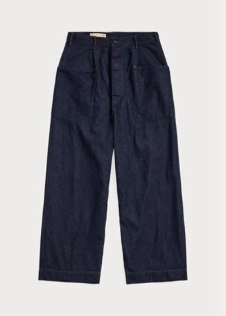 Navy Women’s Ralph Lauren Cotton-linen Denim Wide-legs  Pants