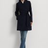 Navy Women’s Ralph Lauren Crepe Wrap Coats