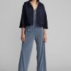 Navy Women’s Ralph Lauren Cropped Indigo Cotton-linen  Jackets