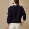 Navy Women’s Ralph Lauren Flag Cashmere Crewneck Sweaters Navy Women’s Ralph Lauren Flag Cashmere Crewneck Sweaters