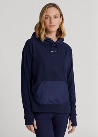 Navy Women’s Ralph Lauren GolfLogo Hybrid Jersey  Hoodie