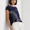 Navy Women’s Ralph Lauren Graphic Jersey T Shirts