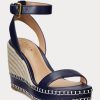 Navy Women’s Ralph Lauren Hilarie Leather Espadrille