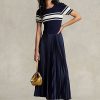 Navy Women’s Ralph Lauren Hybrid-Pleated Dress