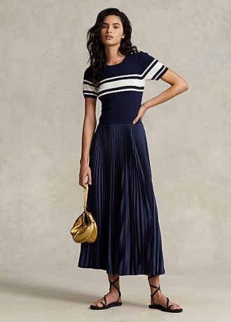 Navy Women’s Ralph Lauren Hybrid-Pleated Dress
