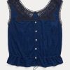 Navy Women’s Ralph Lauren Indigo Crochet-trim Camisole  Shirts