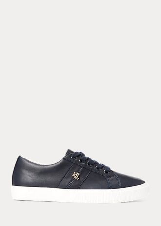 Navy Women’s Ralph Lauren Janson II Nappa Leather Sneakers