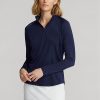 Navy Women’s Ralph Lauren Jersey Quarter-zip Pullover Sweatshirts