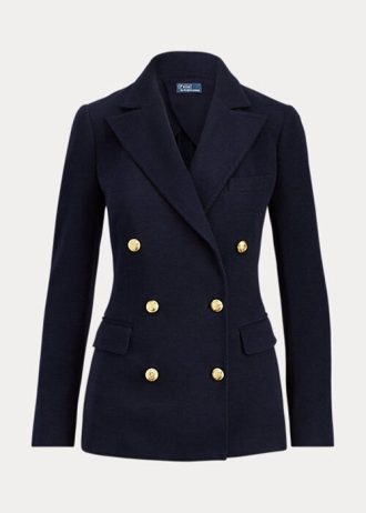 Navy Women’s Ralph Lauren Knit Double-Breasted Blazers