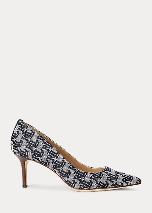 Navy Women’s Ralph Lauren Lanette Monogram Jacquard Heels Navy Women’s Ralph Lauren Lanette Monogram Jacquard Heels