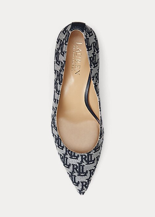 Navy Women’s Ralph Lauren Lanette Monogram Jacquard Heels Navy Women’s Ralph Lauren Lanette Monogram Jacquard Heels