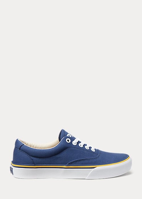 Navy Women’s Ralph Lauren Logo Cotton Canvas Sneakers Navy Women’s Ralph Lauren Logo Cotton Canvas Sneakers