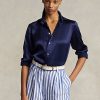 Navy Women’s Ralph Lauren Mulberry Silk Shir Shirts