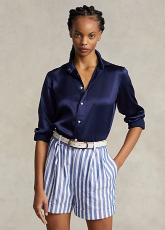 Navy Women’s Ralph Lauren Mulberry Silk Shir Shirts