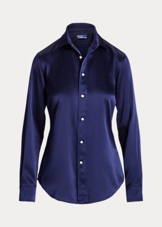 Navy Women’s Ralph Lauren Mulberry Silk Shir Shirts