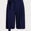 Navy Women’s Ralph Lauren Pleated Georgette Wide-leg  Shorts