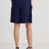 Navy Women’s Ralph Lauren Pleated Georgette Wide-leg  Shorts