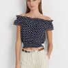 Navy Women’s Ralph Lauren Polka-dot Off-the-shoulder Blouse  Shirts