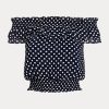 Navy Women’s Ralph Lauren Polka-dot Off-the-shoulder Blouse  Shirts