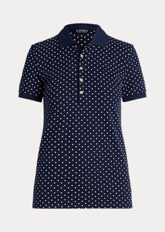 Navy Women’s Ralph Lauren Polka-Dot Piqué Polo Shirts