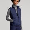 Navy Women’s Ralph Lauren Quilted-Front Hybrid Full-Zip Vest