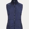 Navy Women’s Ralph Lauren Quilted-Front Hybrid Full-Zip Vest