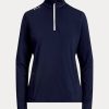 Navy Women’s Ralph Lauren Stretch Jersey Quarter-Zip Sweatshirts