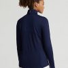 Navy Women’s Ralph Lauren Stretch Jersey Quarter-Zip Sweatshirts