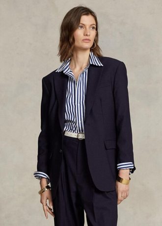 Navy Women’s Ralph Lauren Stretch Wool-blend   Blazers