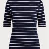Navy Women’s Ralph Lauren Striped Boatneck   Tops