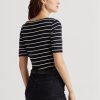 Navy Women’s Ralph Lauren Striped Boatneck   Tops