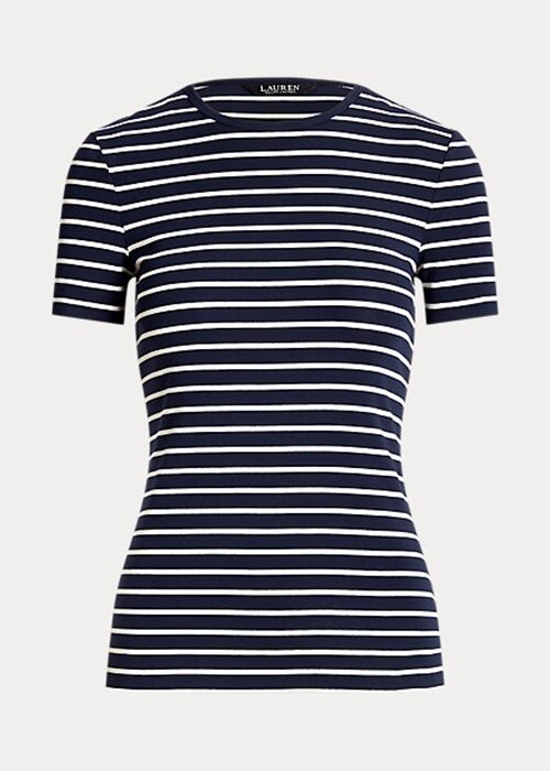 Navy Women’s Ralph Lauren Striped Stretch Cotton T Shirts Navy Women’s Ralph Lauren Striped Stretch Cotton T Shirts