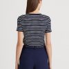 Navy Women’s Ralph Lauren Striped Stretch Cotton T Shirts Navy Women’s Ralph Lauren Striped Stretch Cotton T Shirts
