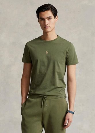 Olive Men’s Ralph Lauren Custom Slim Fit Crewneck  T Shirts