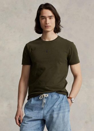 Olive Men’s Ralph Lauren Custom Slim Fit Crewneck  T Shirts