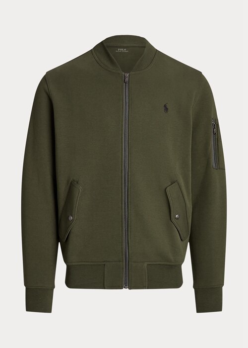 Olive Men’s Ralph Lauren Double-Knit Bomber Jackets Olive Men’s Ralph Lauren Double-Knit Bomber Jackets