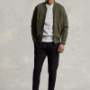 Olive Men’s Ralph Lauren Double-Knit Bomber Jackets Olive Men’s Ralph Lauren Double-Knit Bomber Jackets