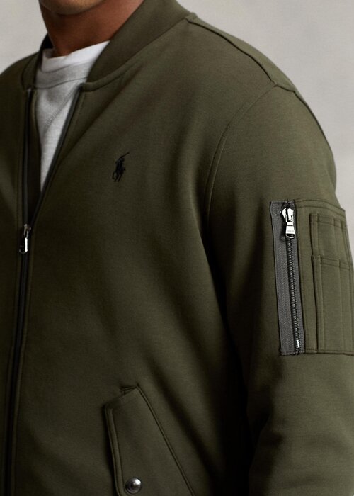 Olive Men’s Ralph Lauren Double-Knit Bomber Jackets Olive Men’s Ralph Lauren Double-Knit Bomber Jackets