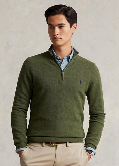 Olive Men’s Ralph Lauren Mesh-knit Cotton Quarter-zip Jumper Sweaters Olive Men’s Ralph Lauren Mesh-knit Cotton Quarter-zip Jumper Sweaters