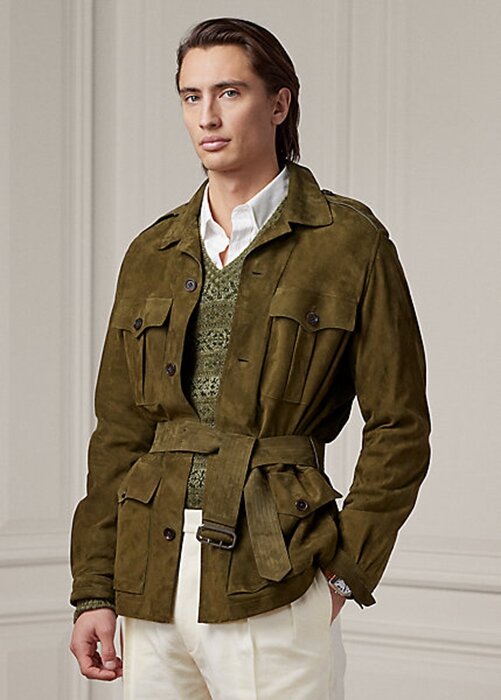 Olive Men’s Ralph Lauren Suede Belted Jackets Olive Men’s Ralph Lauren Suede Belted Jackets