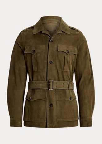 Olive Men’s Ralph Lauren Suede Belted Jackets