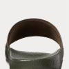 Olive Men’s Ralph Lauren Tiger Camo Leather Slippers