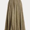 Olive Women’s Ralph Lauren Arnav Pleated Broken-Twill Skirts