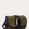 Olive Women’s Ralph Lauren Canvas & Calfskin Welington Shoulder Bags