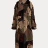 Olive Women’s Ralph Lauren Harmon Patchwork Shearling Coats