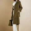 Olive Women’s Ralph Lauren Romilly Lamb-Suede Coats