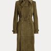 Olive Women’s Ralph Lauren Romilly Lamb-Suede Coats